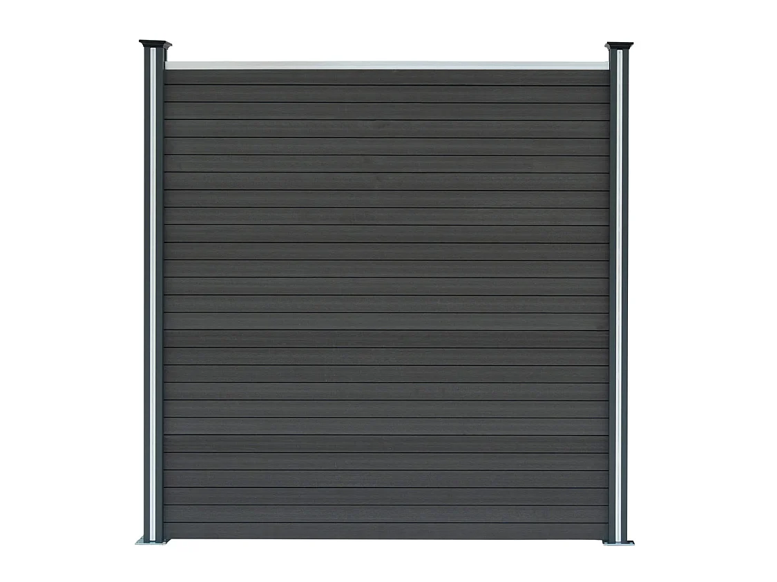 Kompozitné plotové panely a LED stĺpiky 1,8 m x 1,5 m - sivé