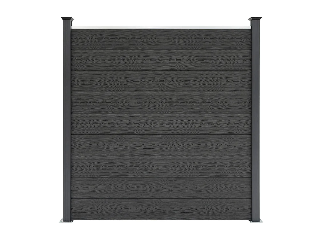 Kompozitné plotové panely a LED stĺpiky 1,8 m x 1,5 m - sivé