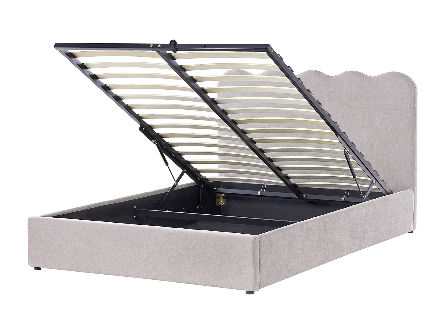 Lit ottoman Tissu chenille NANTERRE 140 x 200 cm Taupe