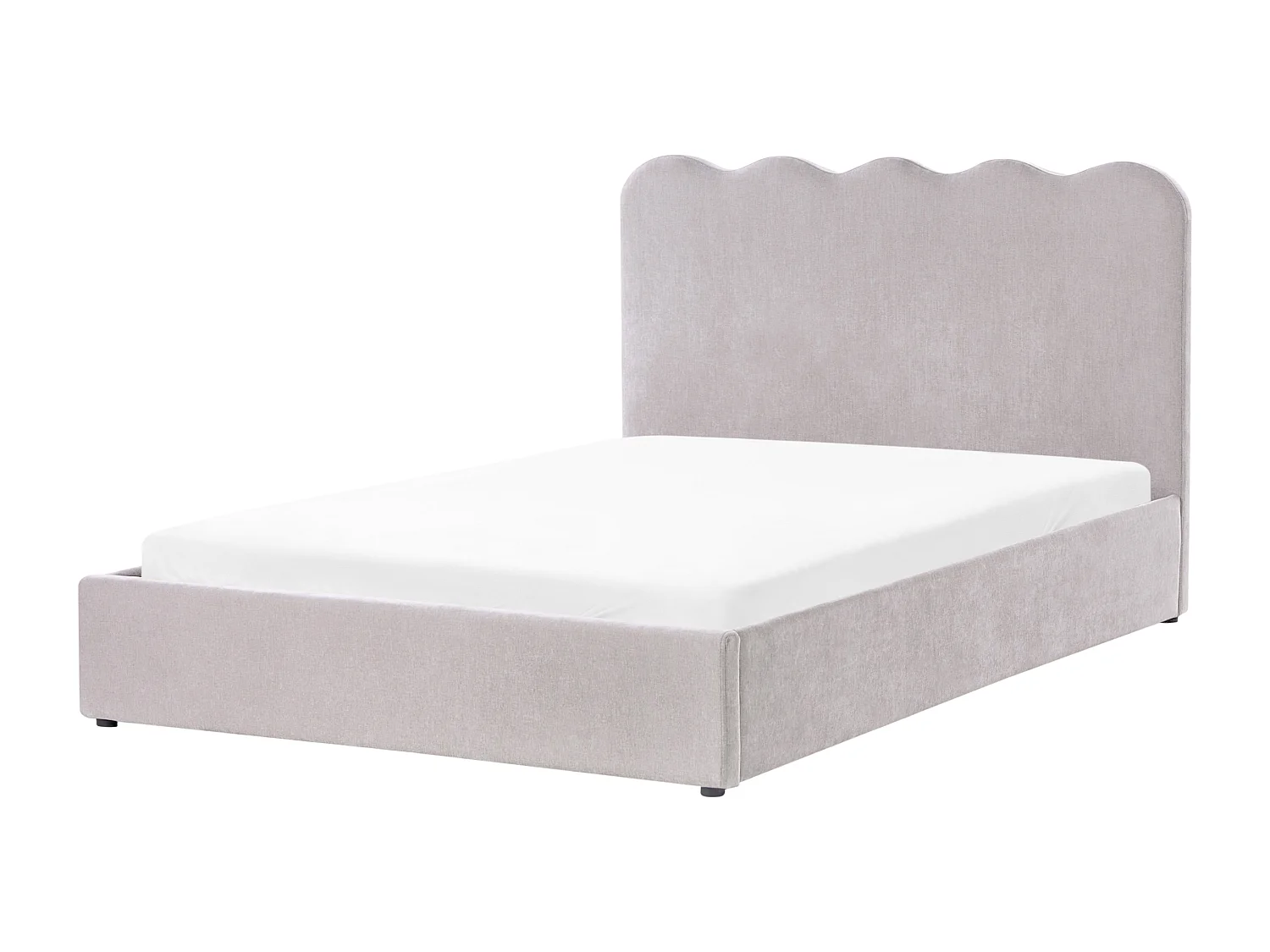 Lit ottoman Tissu chenille NANTERRE 140 x 200 cm Taupe