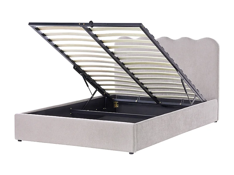 Lit ottoman Tissu NANTERRE 140 x 200 cm Beige