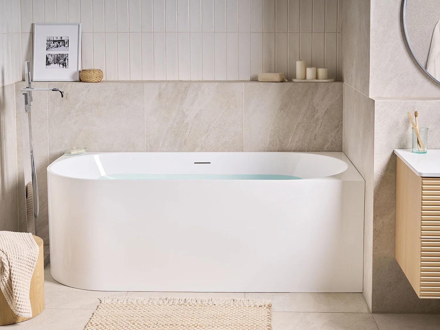 Baignoire d'angle PORTINHO Côté gauche 170 x 80 cm Blanc