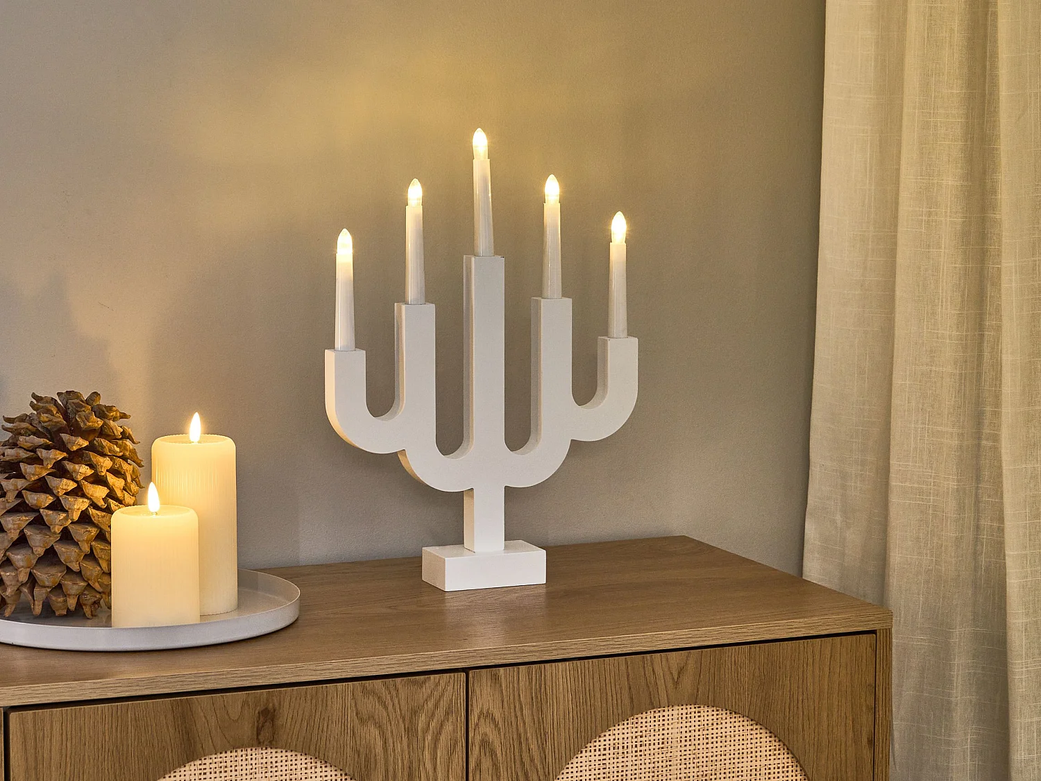 Décoration de Noël LED BJORKAN 42 cm Blanc
