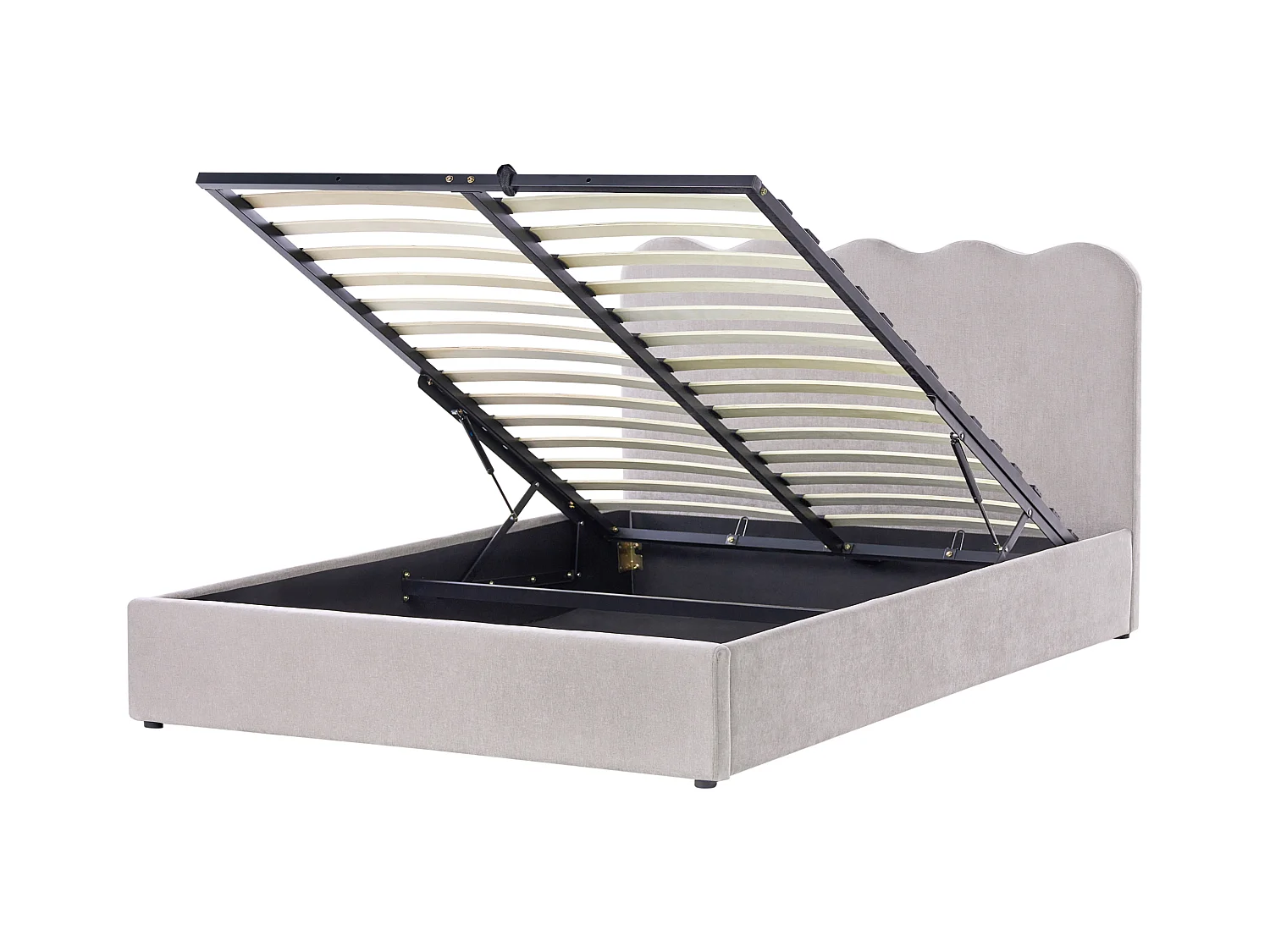 Lit ottoman Tissu NANTERRE 160 x 200 cm Beige