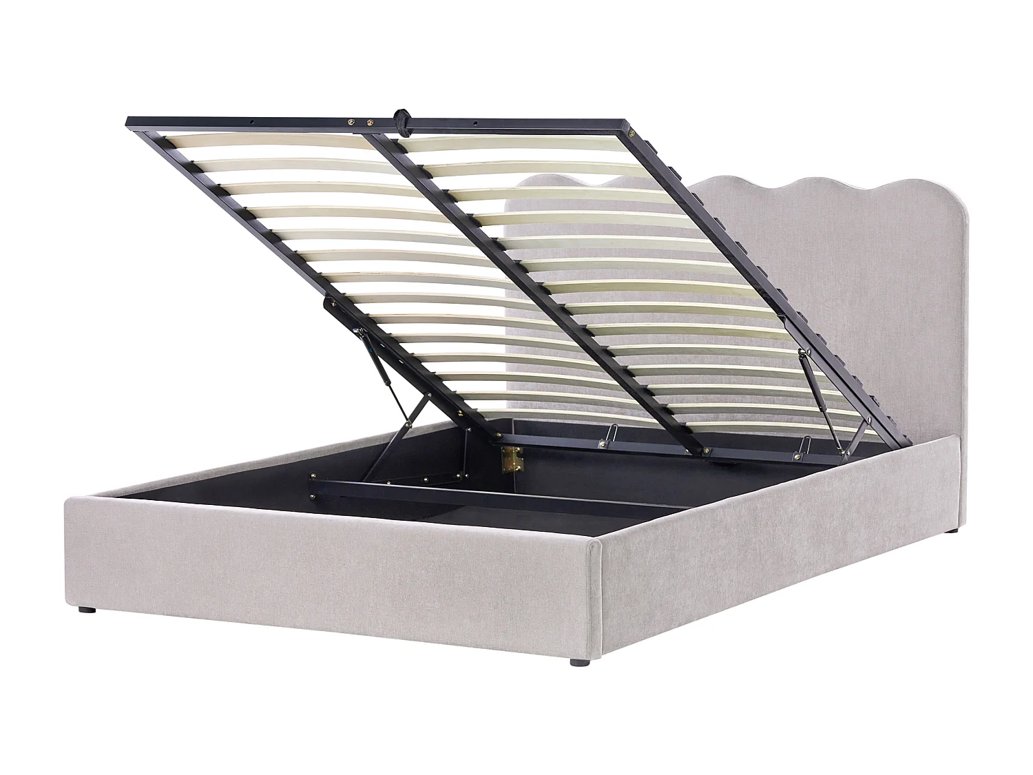 Lit ottoman Tissu chenille NANTERRE 160 x 200 cm Beige