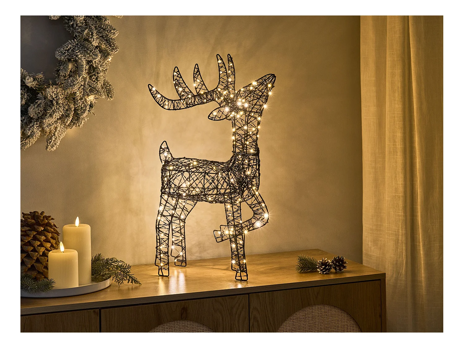 Décoration extérieure LED RAVSJON Renne 58 cm Noir