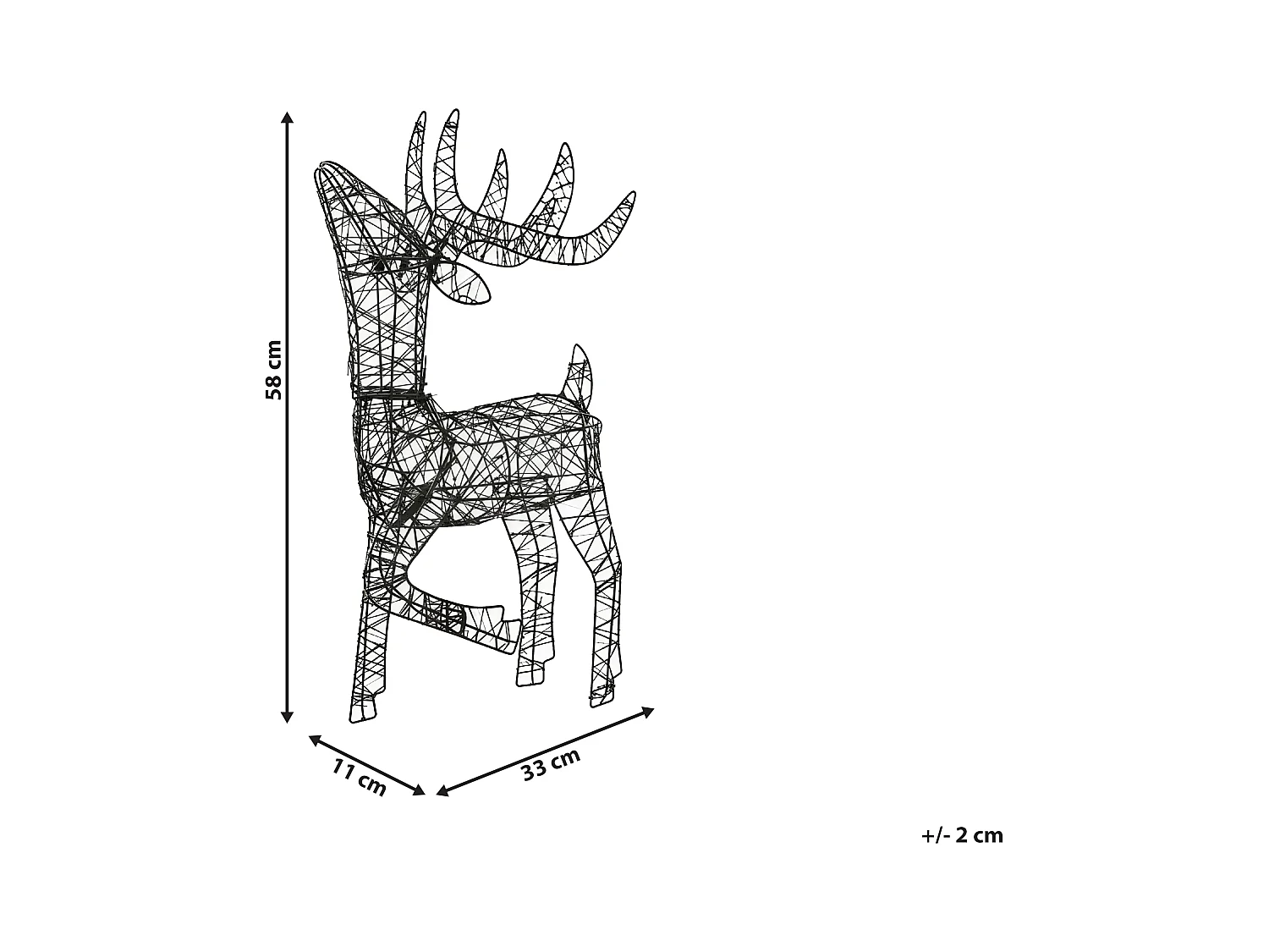 Décoration extérieure LED RAVSJON Renne 58 cm Noir