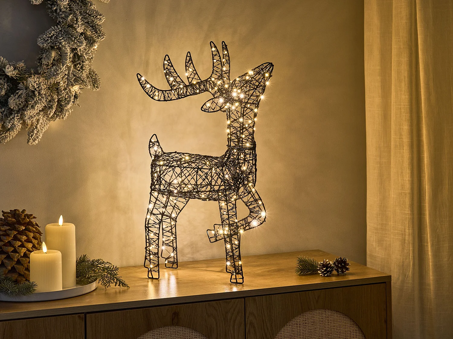 Décoration extérieure LED RAVSJON Renne 58 cm Noir