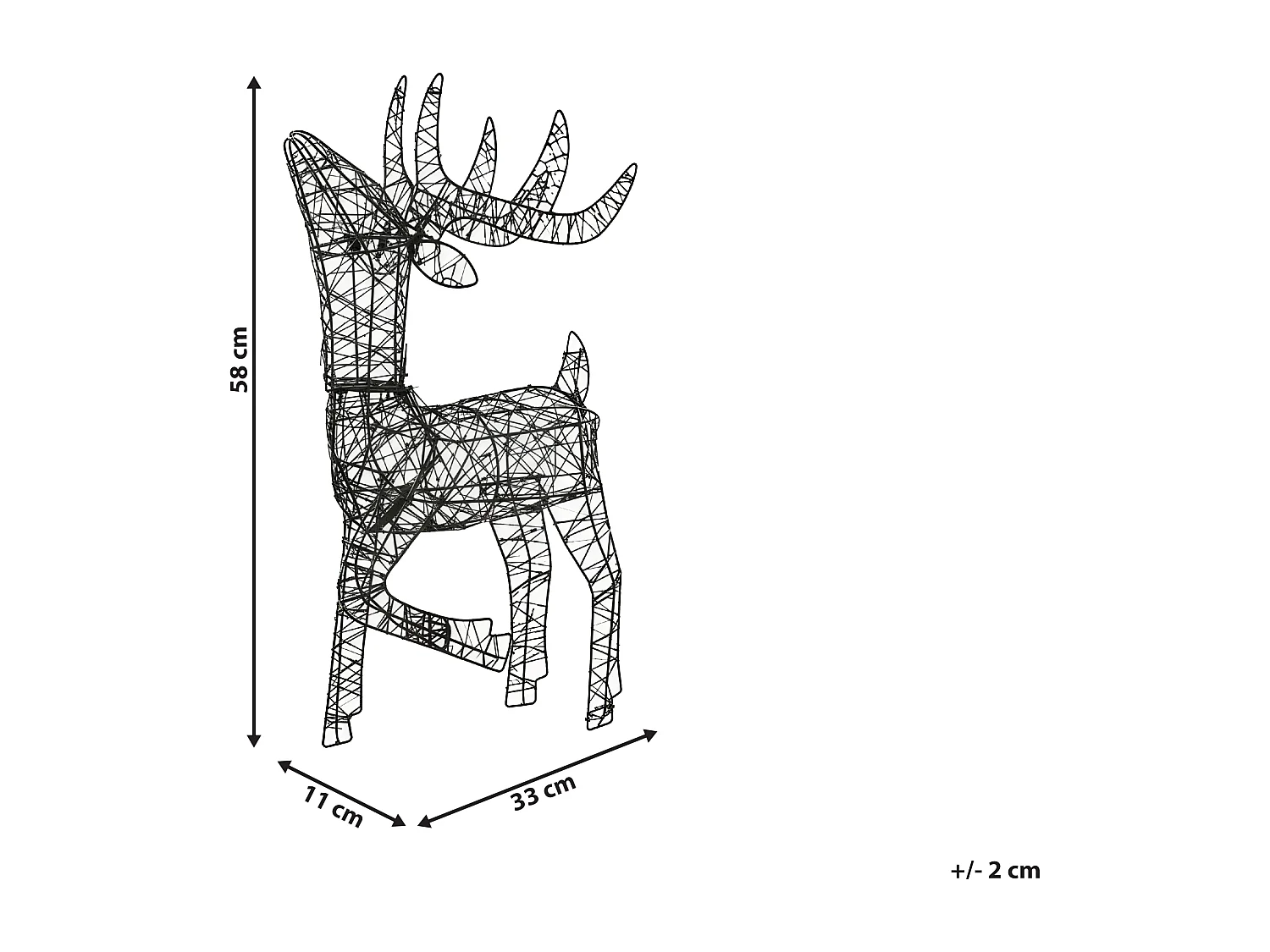 Décoration extérieure LED RAVSJON Renne 58 cm Noir