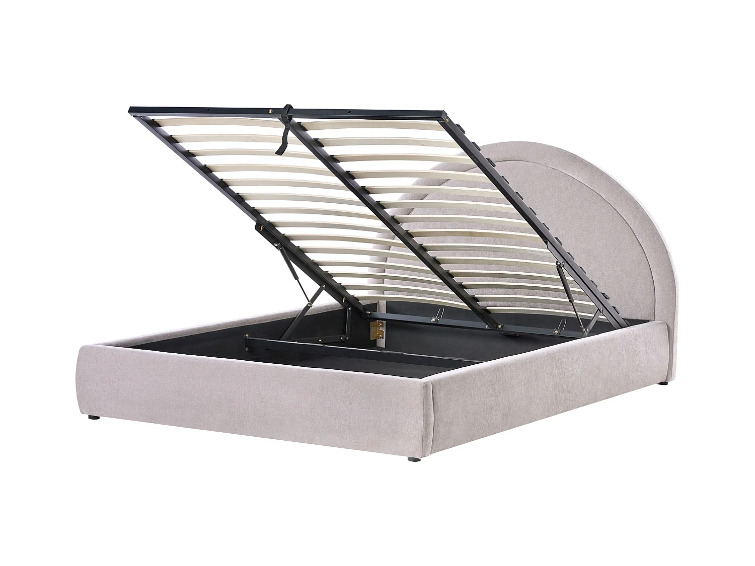 Lit ottoman Tissu MOUZON 160 x 200 cm Taupe