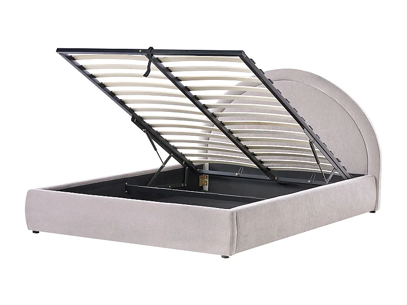 Lit ottoman Tissu MOUZON 160 x 200 cm Beige