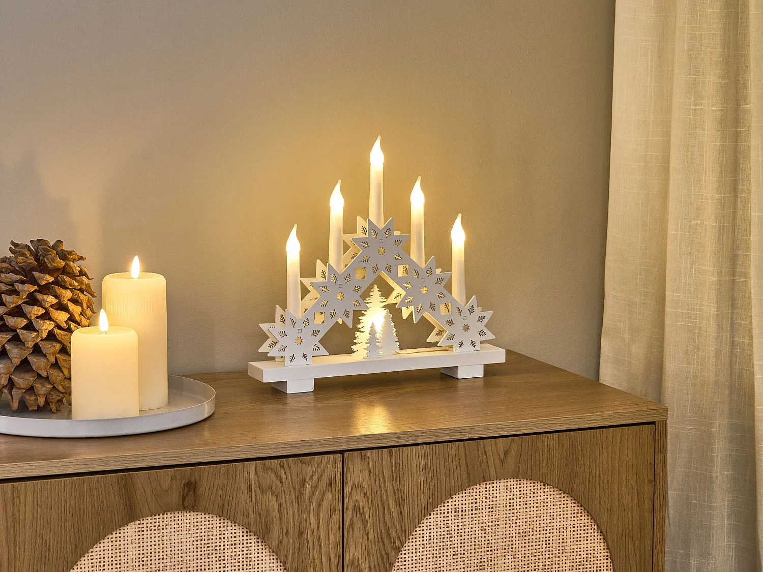 Décoration de Noël LED BILLAN 31 cm Blanc