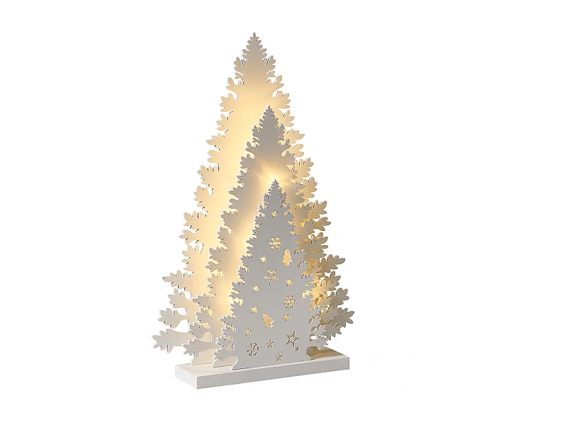 Décoration de Noël LED EMMESAN Arbre de Noël 33 cm Blanc