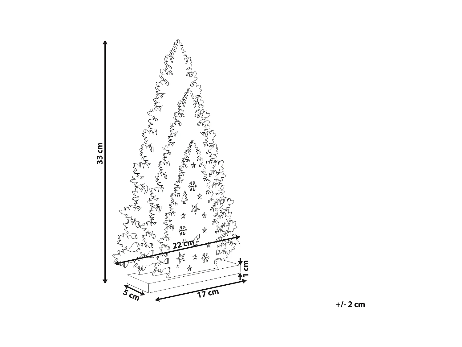 Décoration de Noël LED EMMESAN Arbre de Noël 33 cm Blanc
