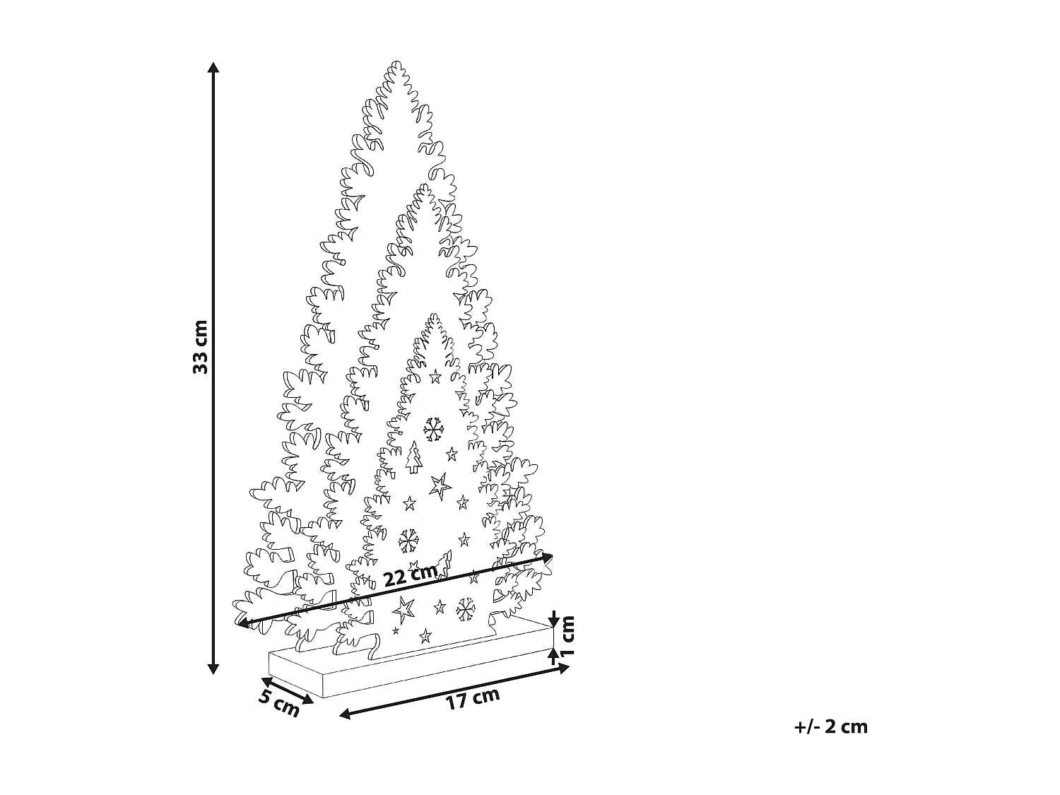 Décoration de Noël LED EMMESAN Arbre de Noël 33 cm Blanc
