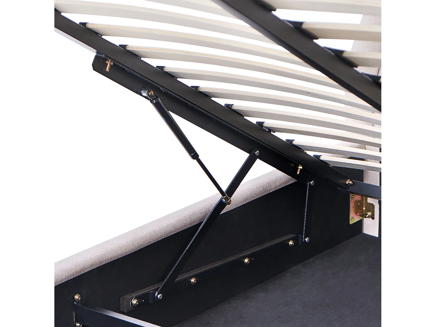 Lit ottoman Tissu chenille MOUZON 140 x 200 cm Taupe