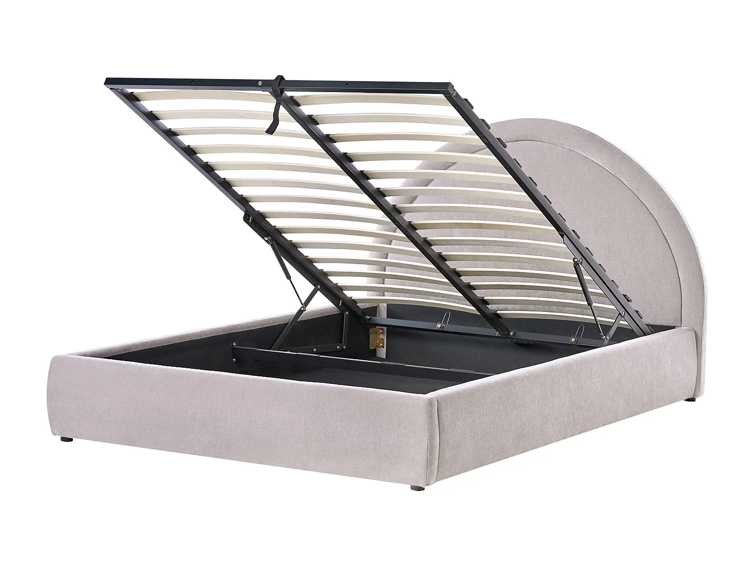 Ottoman Bed MOUZON Chenille Taupe 140 x 200 cm (EU Double)