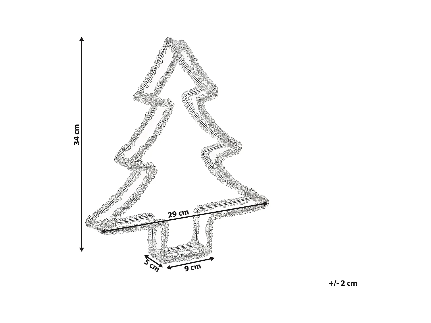 Décoration extérieure LED OLBOAN Arbre de Noël 34 cm Blanc