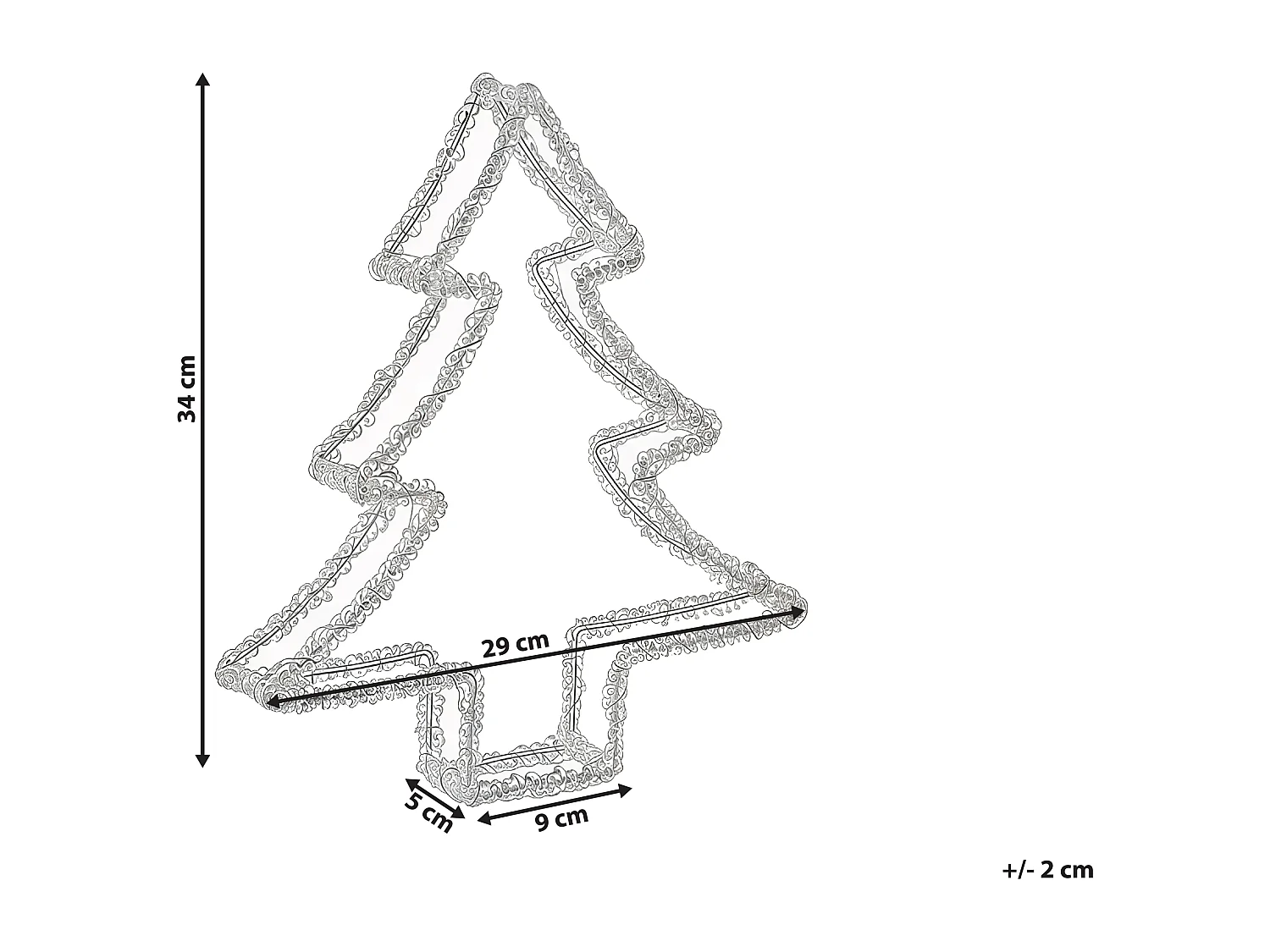 Décoration extérieure LED OLBOAN Arbre de Noël 34 cm Blanc