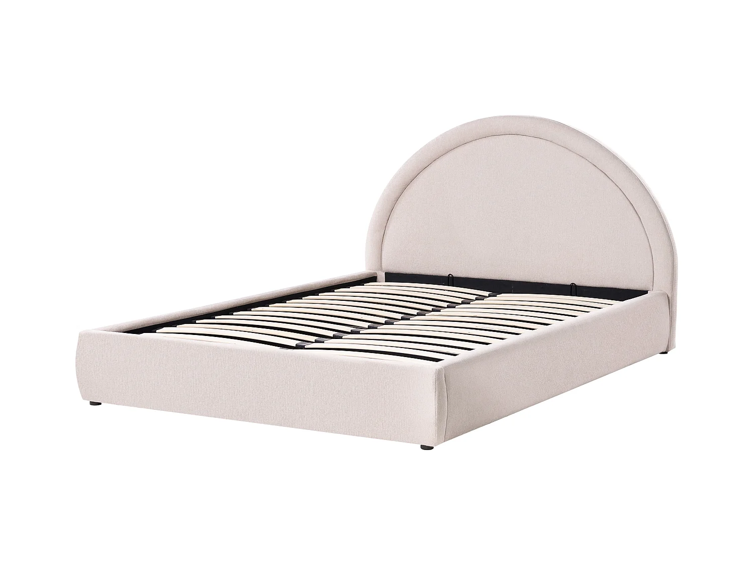 Lit ottoman Tissu MOUZON 160 x 200 cm Beige clair