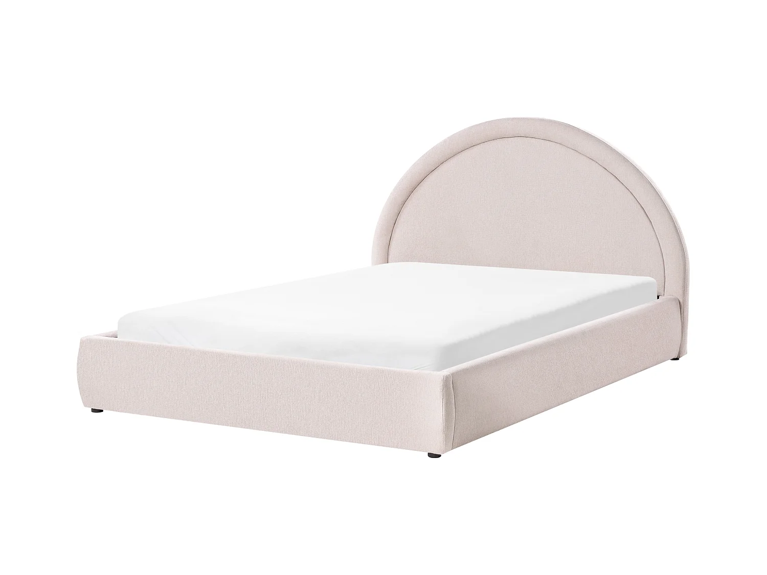 Lit ottoman Tissu MOUZON 160 x 200 cm Beige clair