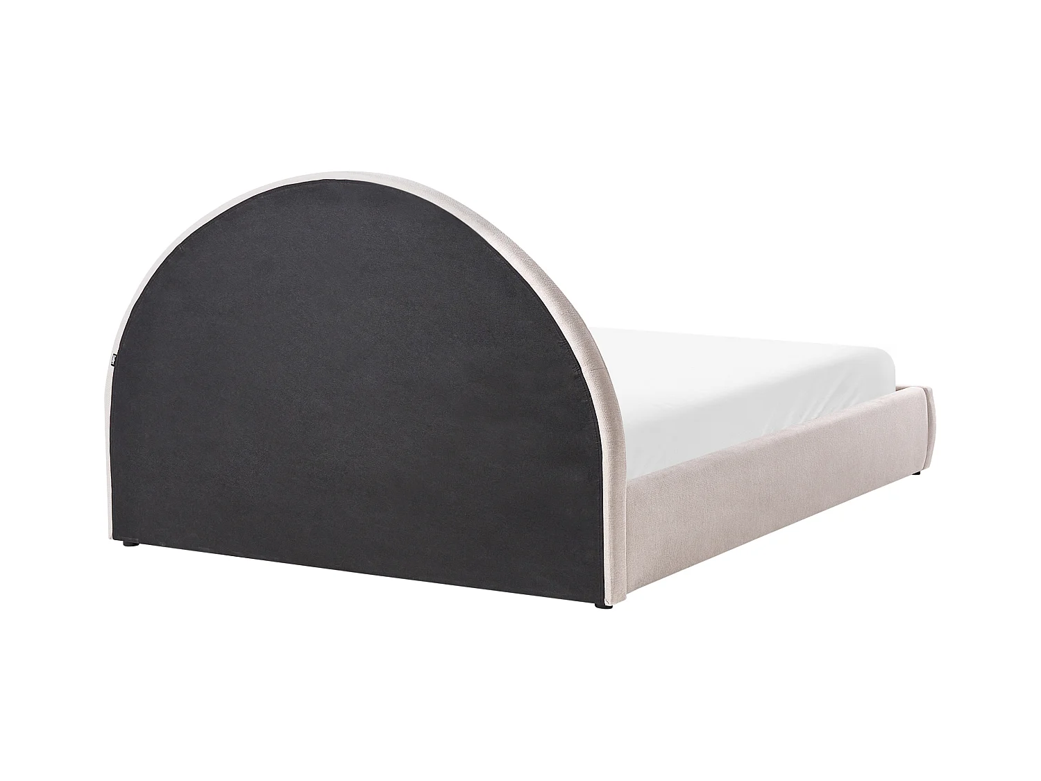 Lit ottoman Tissu MOUZON 160 x 200 cm Beige clair