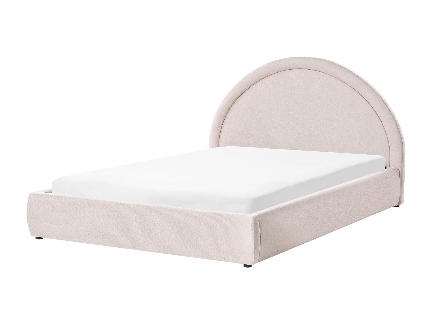 Lit ottoman Tissu MOUZON 160 x 200 cm Beige clair