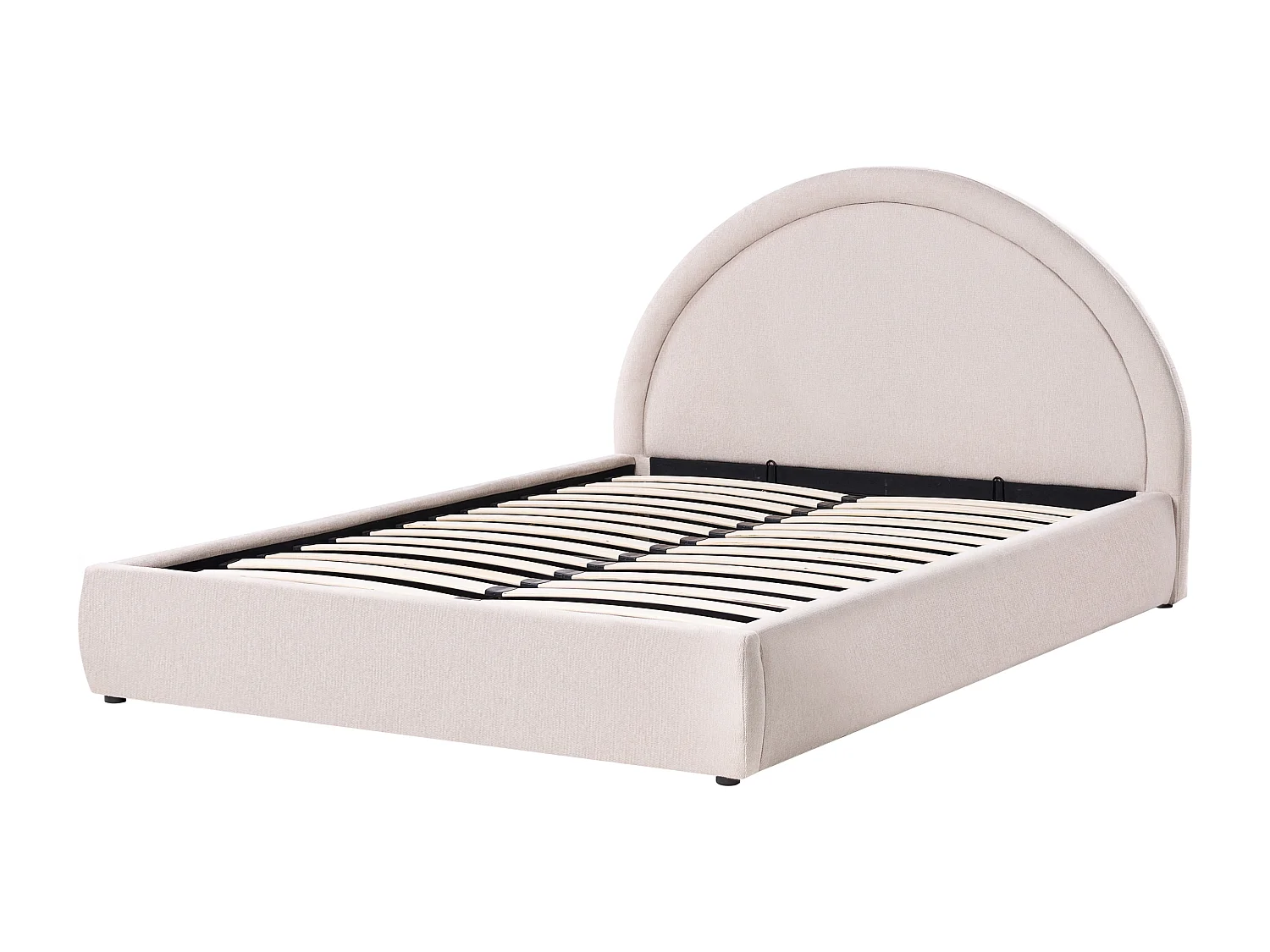 Lit ottoman Tissu MOUZON 160 x 200 cm Beige clair