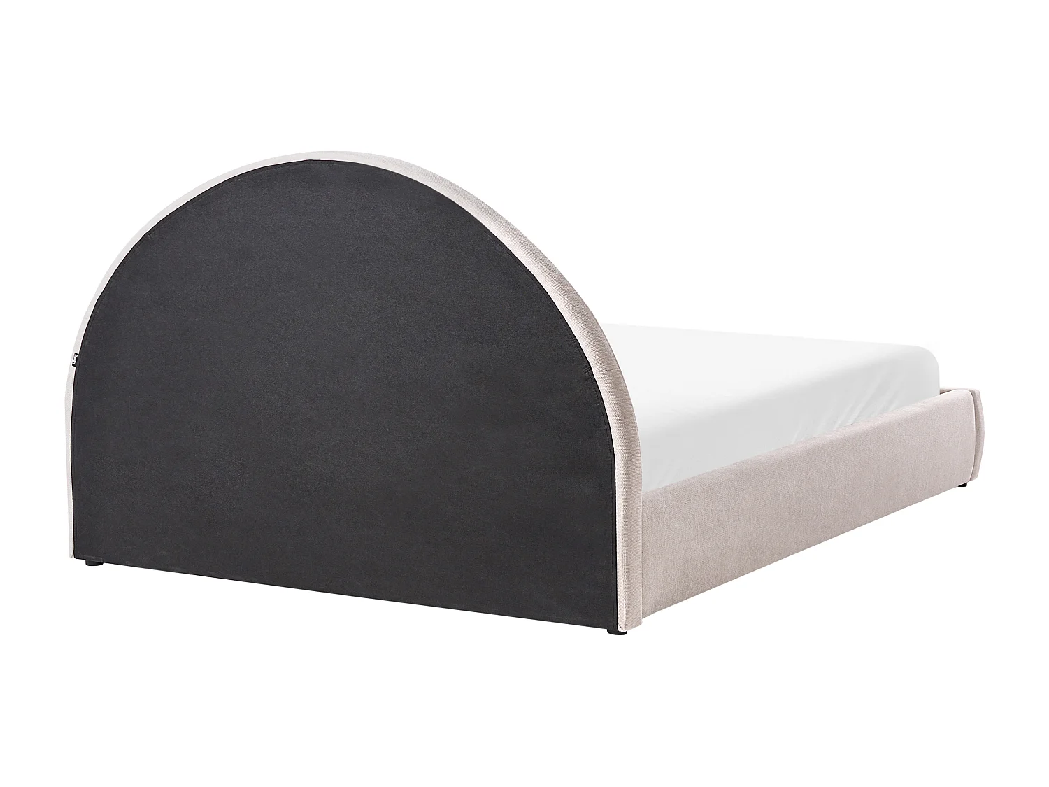 Lit ottoman Tissu MOUZON 160 x 200 cm Beige clair