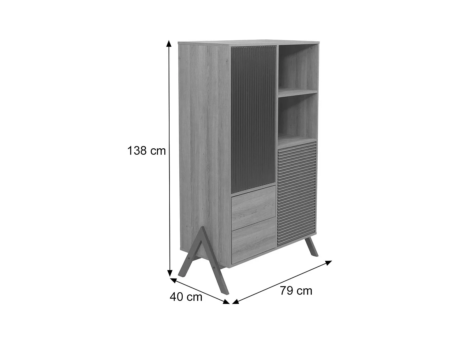 Armoire haute MCW-O40,  naturel
