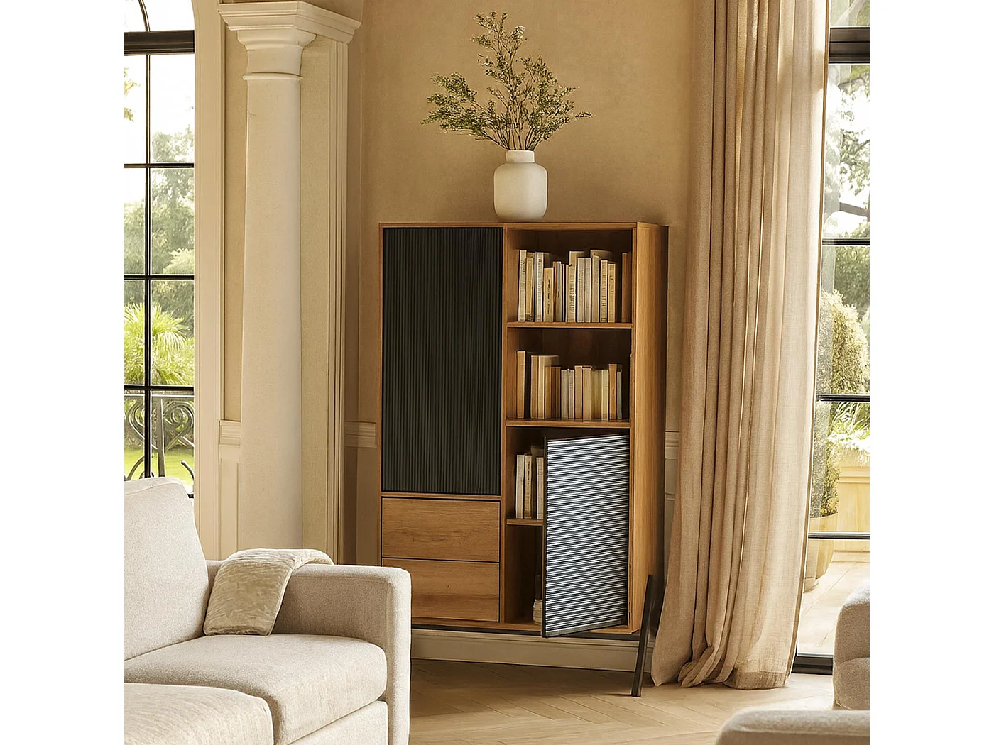 Armoire haute MCW-O40,  naturel