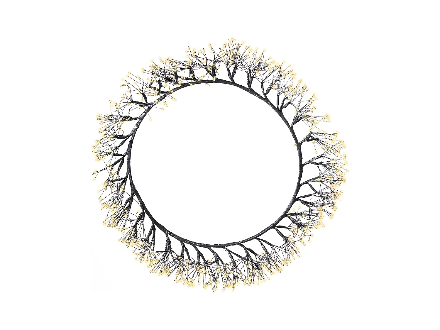 Couronne de Noël LED MUGGAN Couronne 52 cm Noir