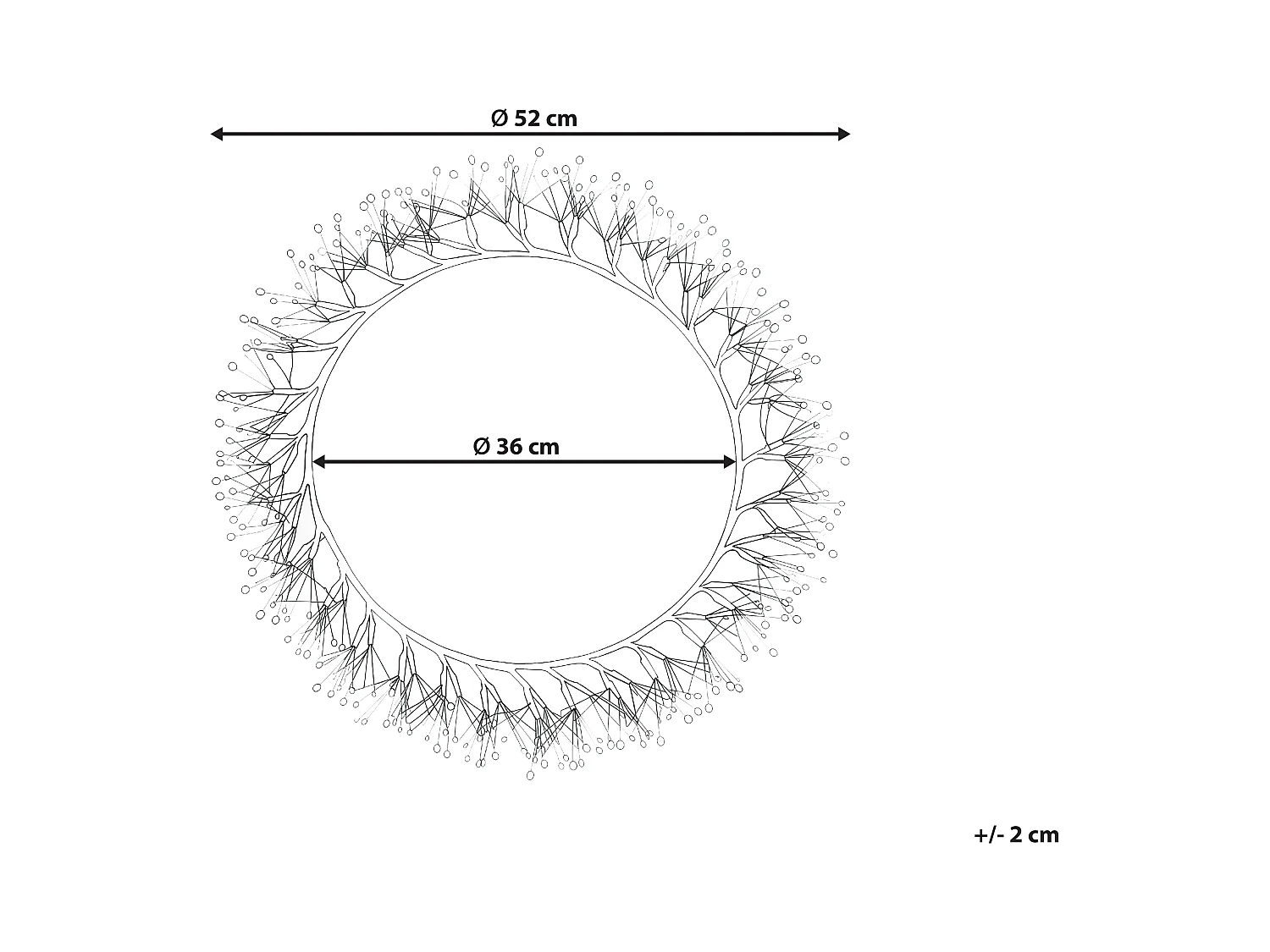 Couronne de Noël LED MUGGAN Couronne 52 cm Noir