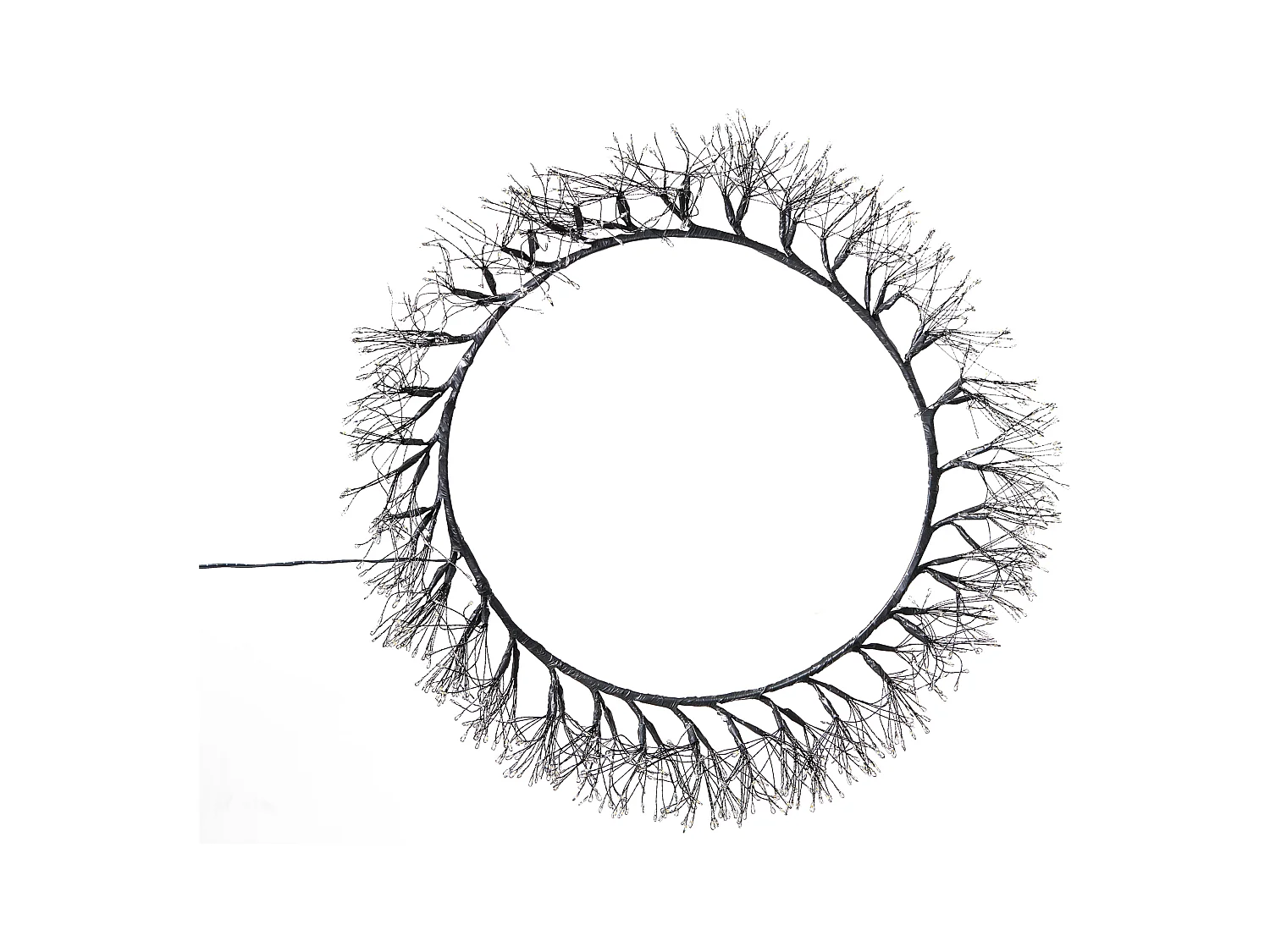 Couronne de Noël LED MUGGAN Couronne 52 cm Noir