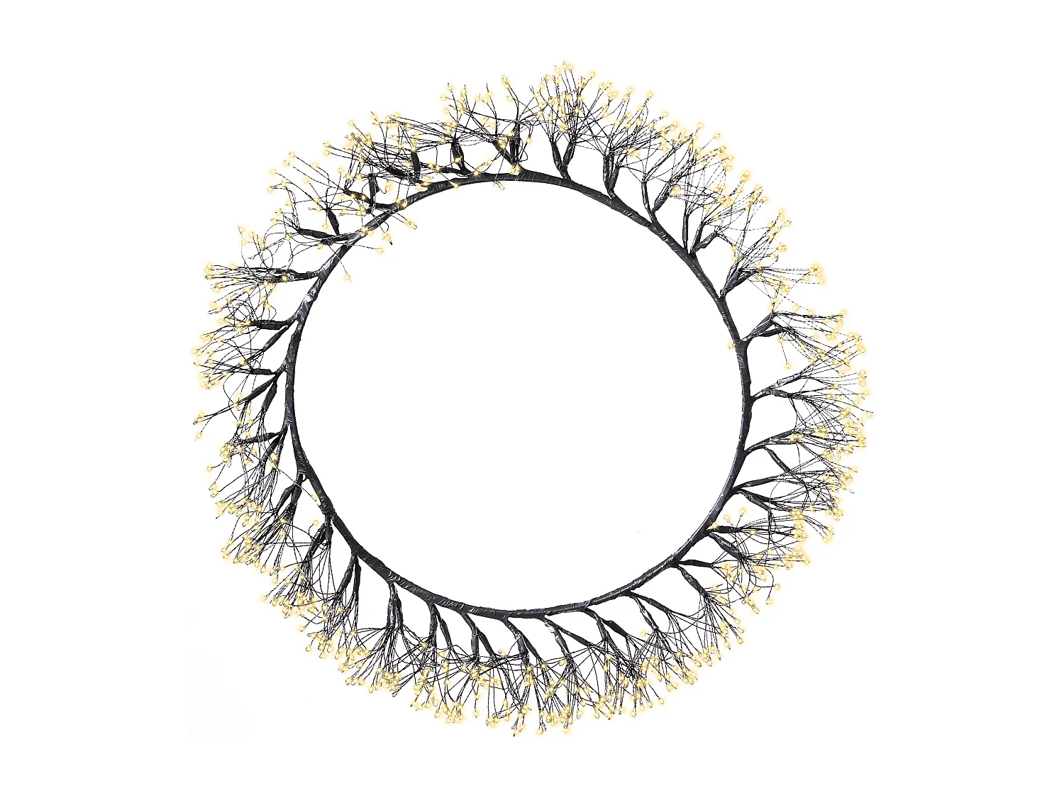 Couronne de Noël LED MUGGAN Couronne 52 cm Noir