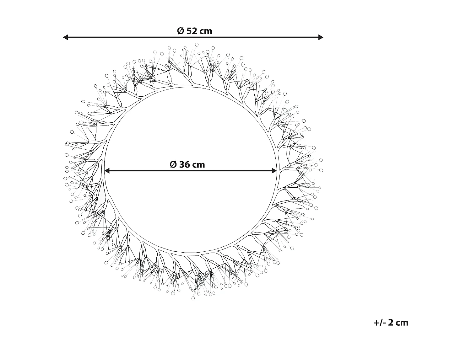 Couronne de Noël LED MUGGAN Couronne 52 cm Noir