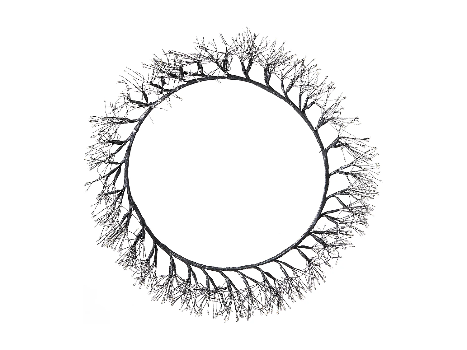 Couronne de Noël LED MUGGAN Couronne 52 cm Noir