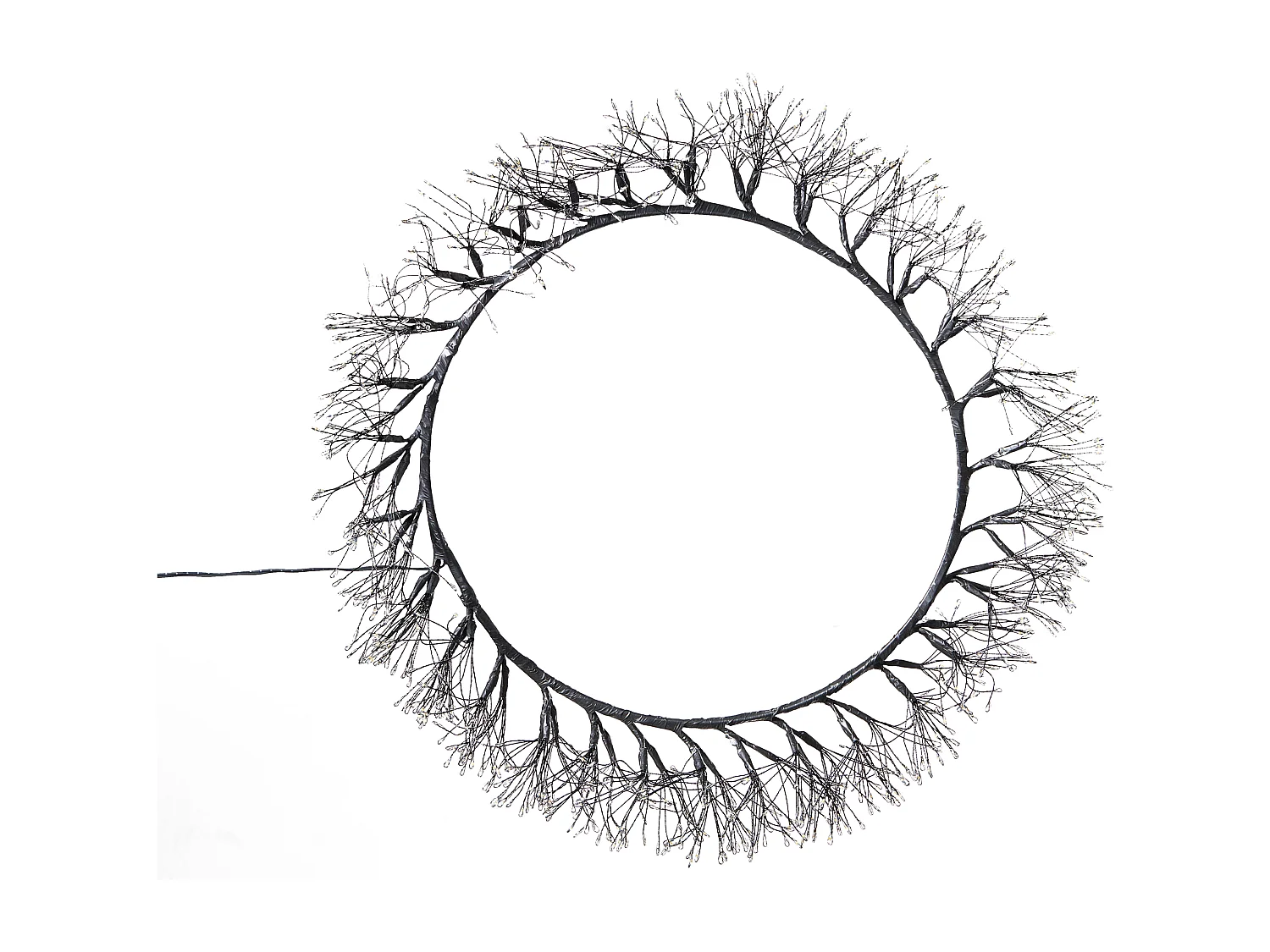 Couronne de Noël LED MUGGAN Couronne 52 cm Noir