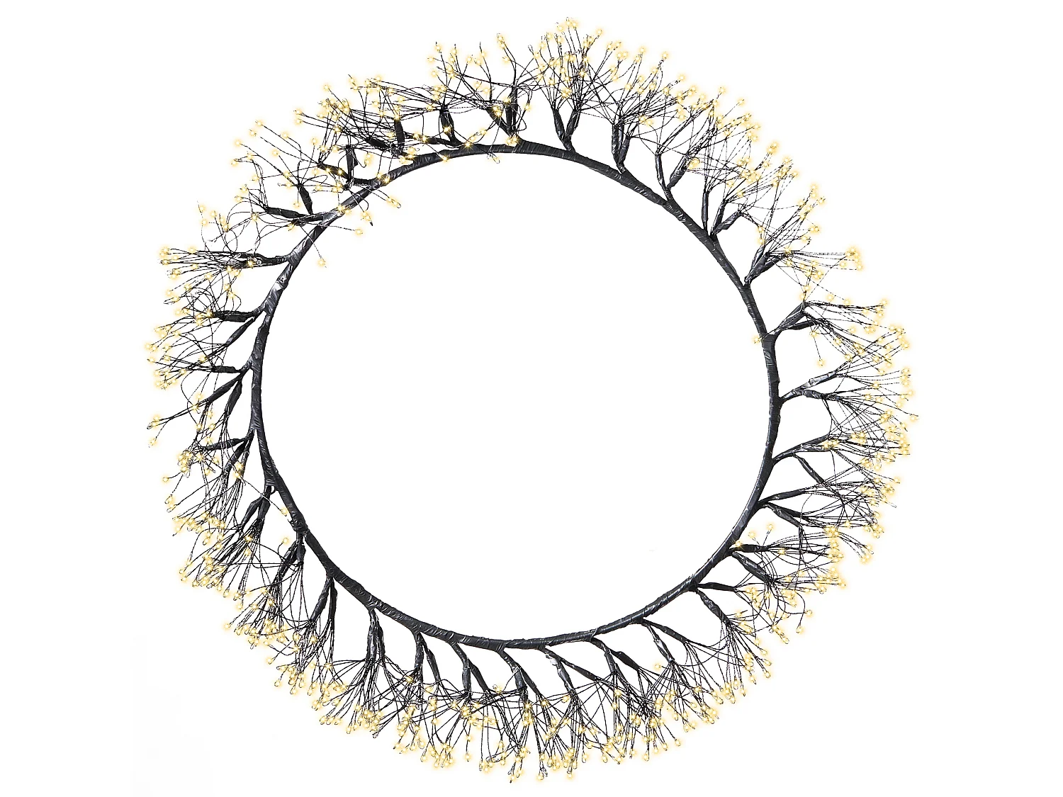 Couronne de Noël LED MUGGAN Couronne 52 cm Noir