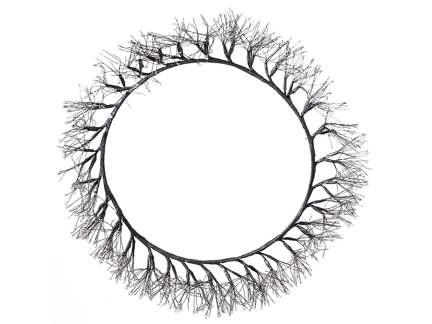 Couronne de Noël LED MUGGAN Couronne 52 cm Noir