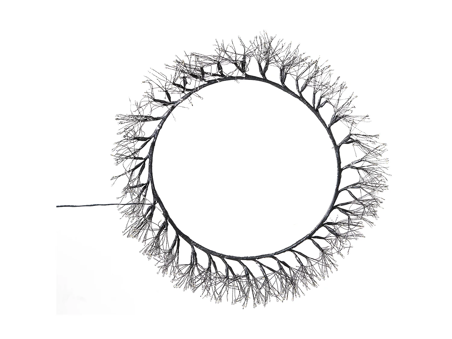 Couronne de Noël LED MUGGAN Couronne 52 cm Noir