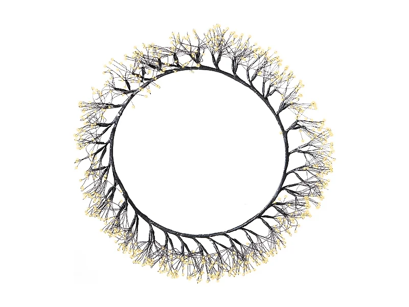 Couronne de Noël LED MUGGAN Couronne 52 cm Noir