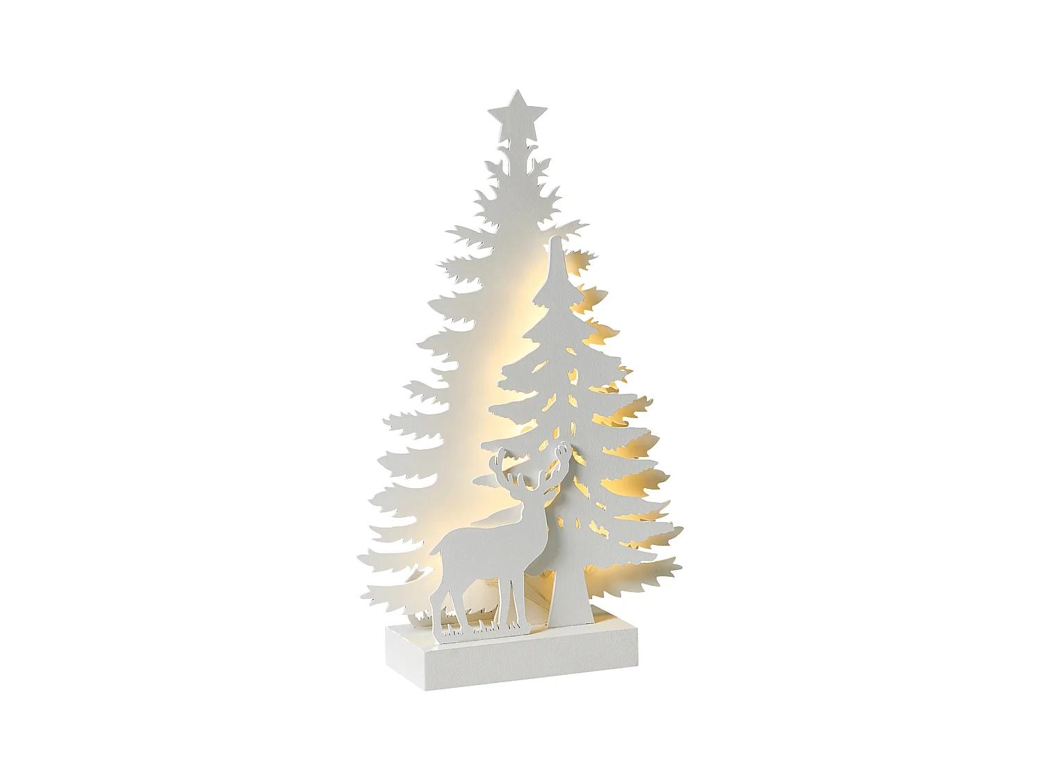 Décoration de Noël LED FEMAN Renne Arbre de Noël 36 cm Blanc