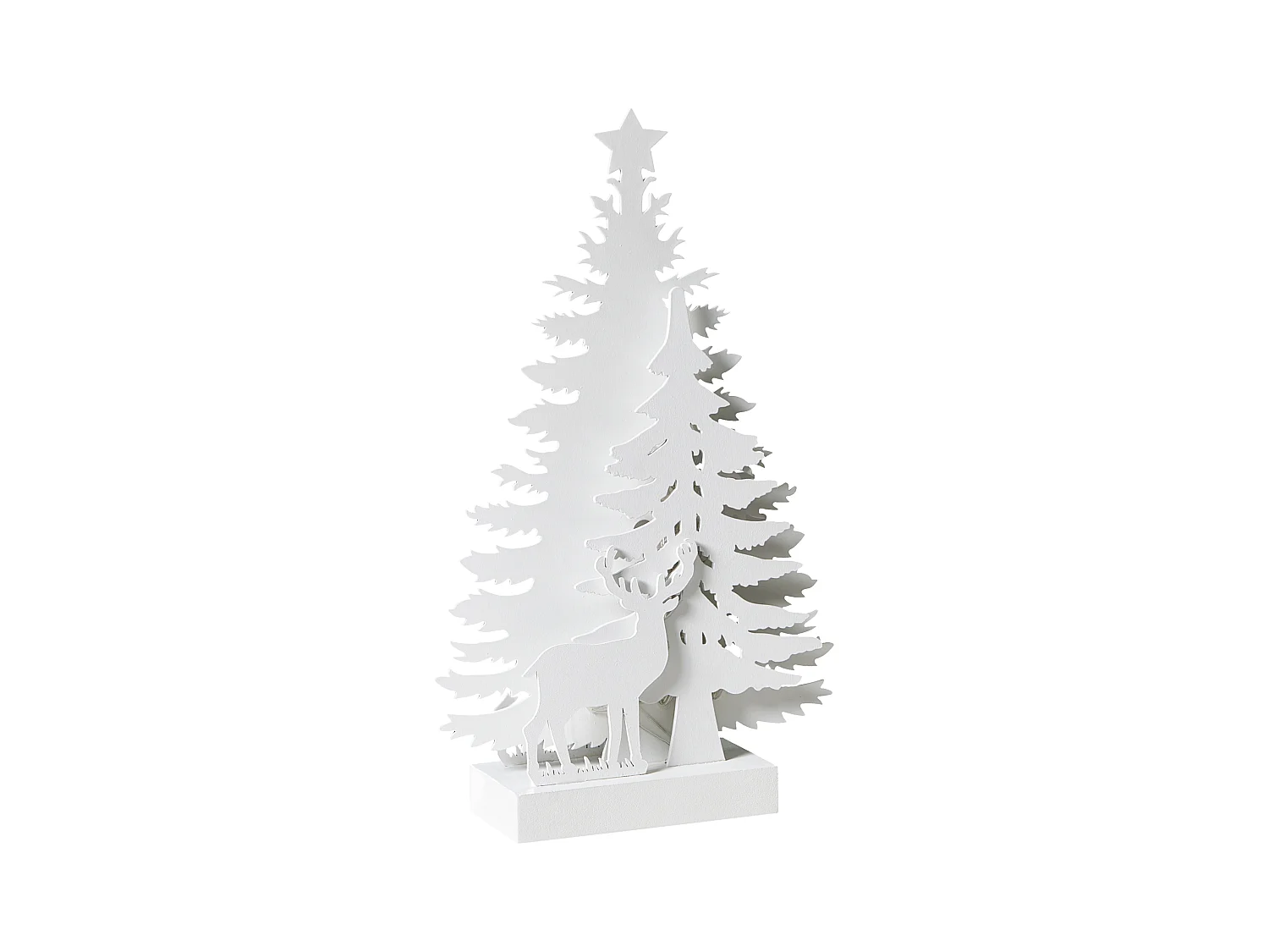 Décoration de Noël LED FEMAN Renne Arbre de Noël 36 cm Blanc