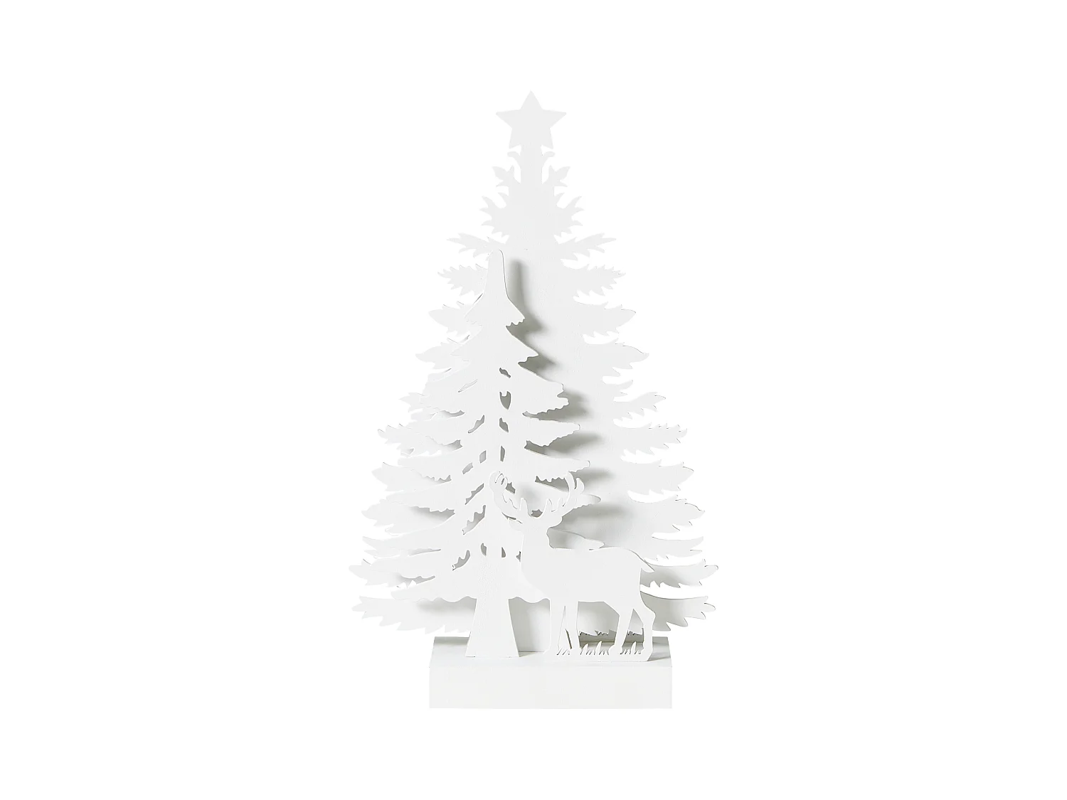 Décoration de Noël LED FEMAN Renne Arbre de Noël 36 cm Blanc