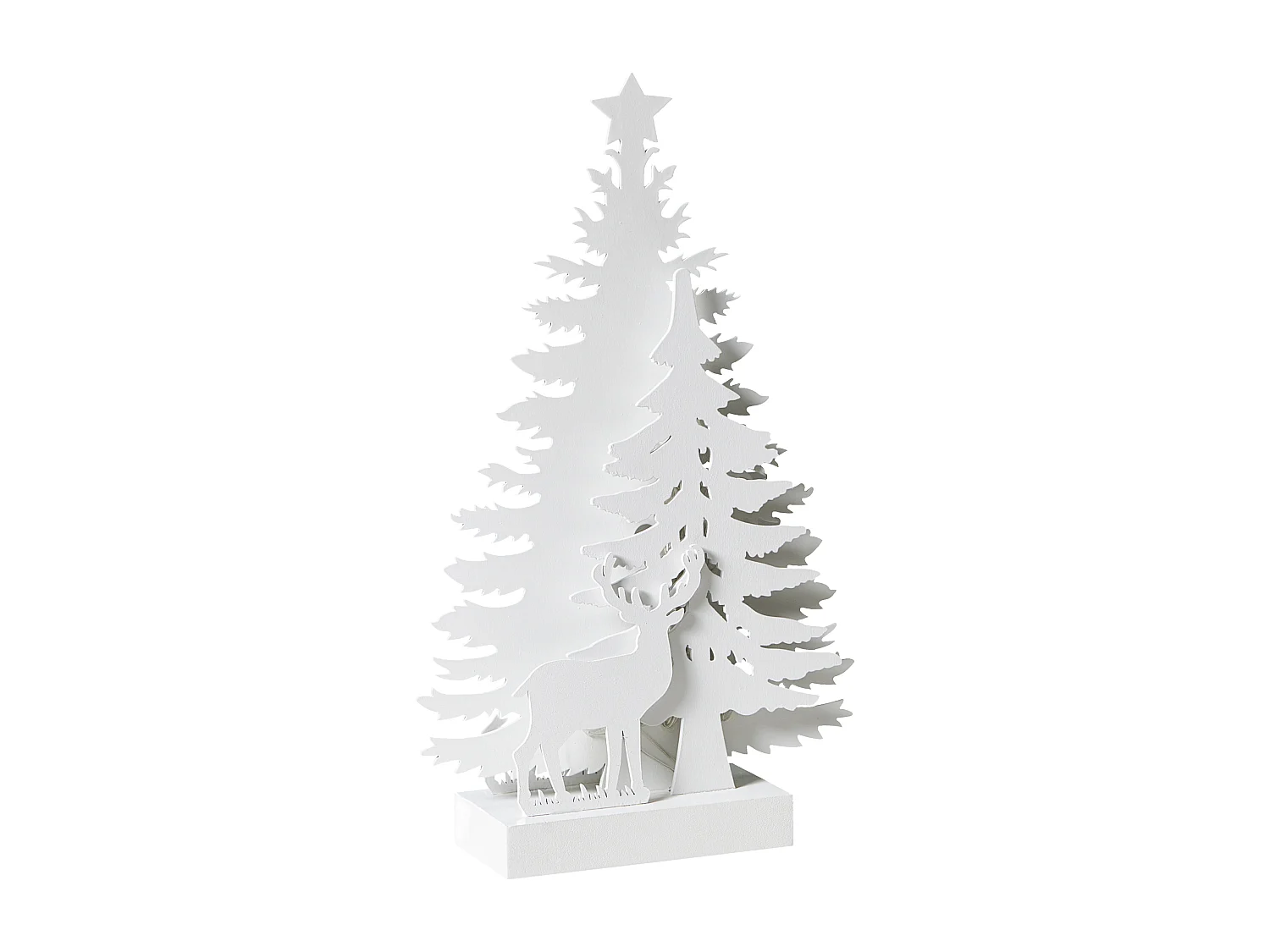 Décoration de Noël LED FEMAN Renne Arbre de Noël 36 cm Blanc