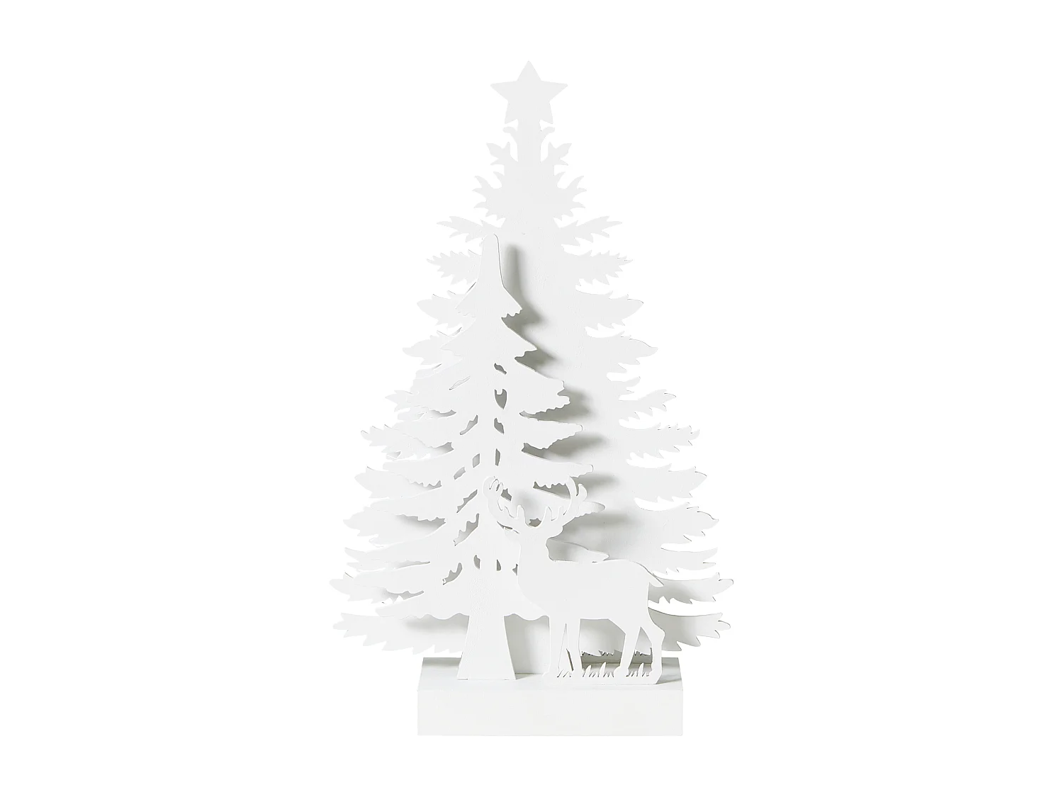 Décoration de Noël LED FEMAN Renne Arbre de Noël 36 cm Blanc