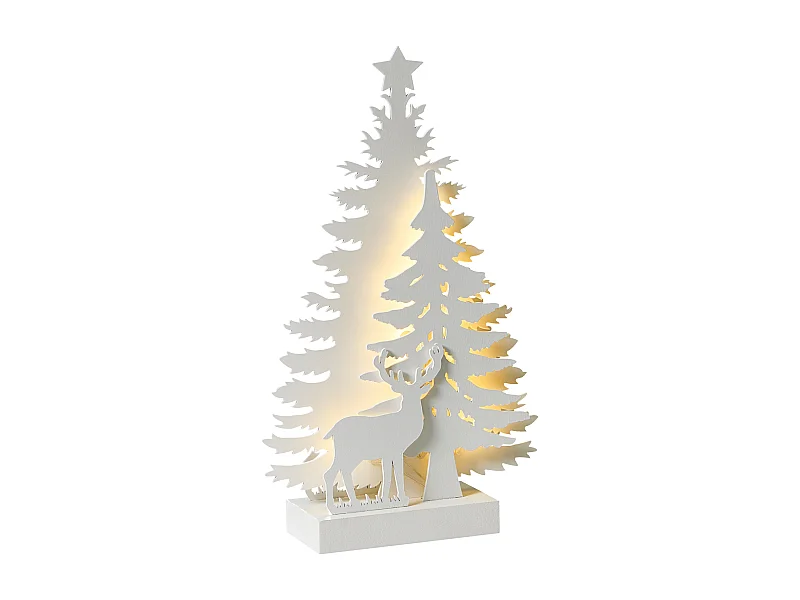 Décoration de Noël LED FEMAN Renne Arbre de Noël 36 cm Blanc