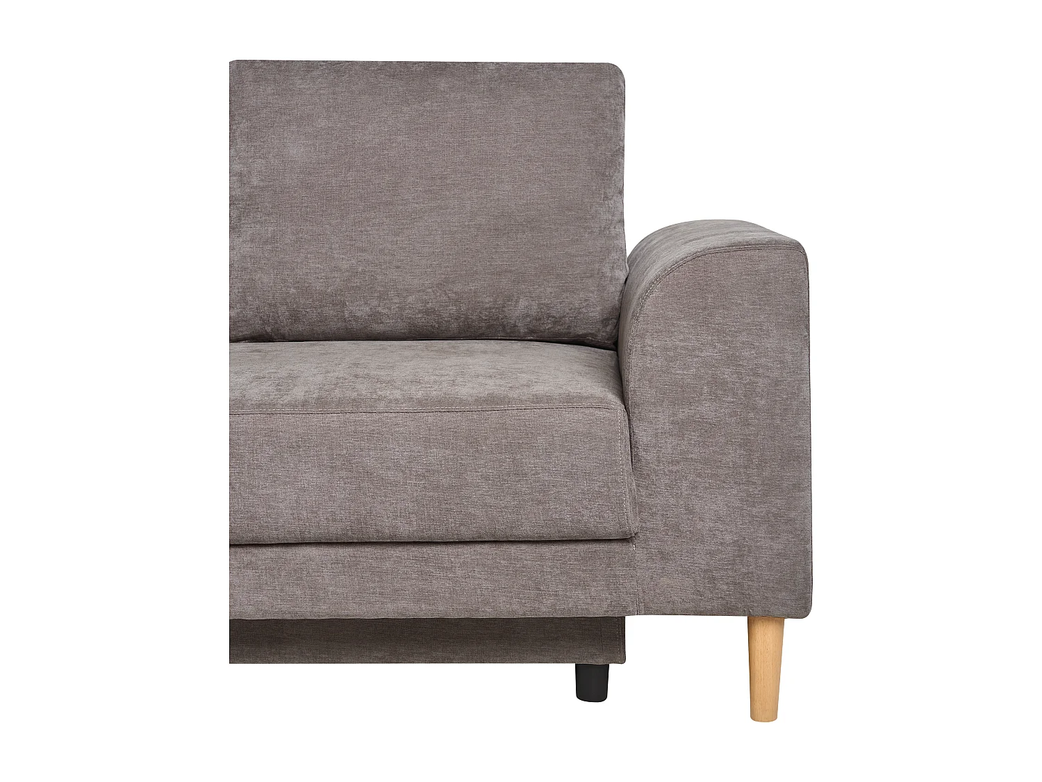 Canapé-lit d'angle 3 places NUBORG Tissu chenille Taupe Côté droit