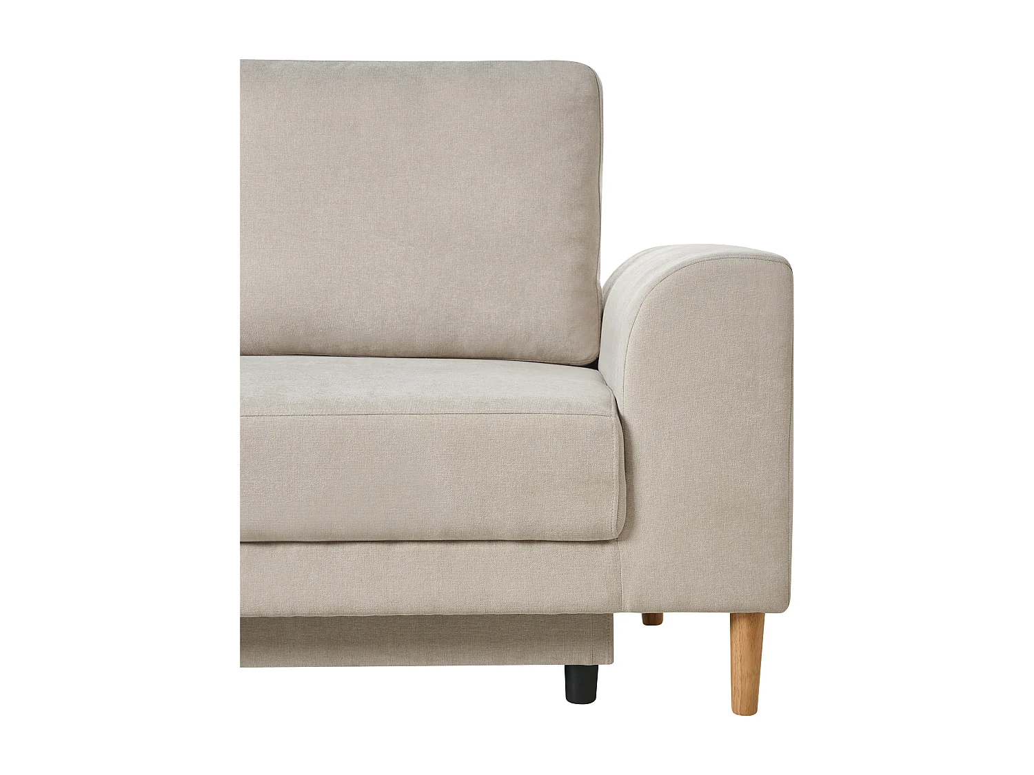 Canapé-lit d'angle 3 places NUBORG Tissu chenille Beige clair Côté droite